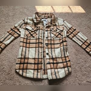 RSQ Urban Plaid Cream White Black Shacket Womens Juniors Small